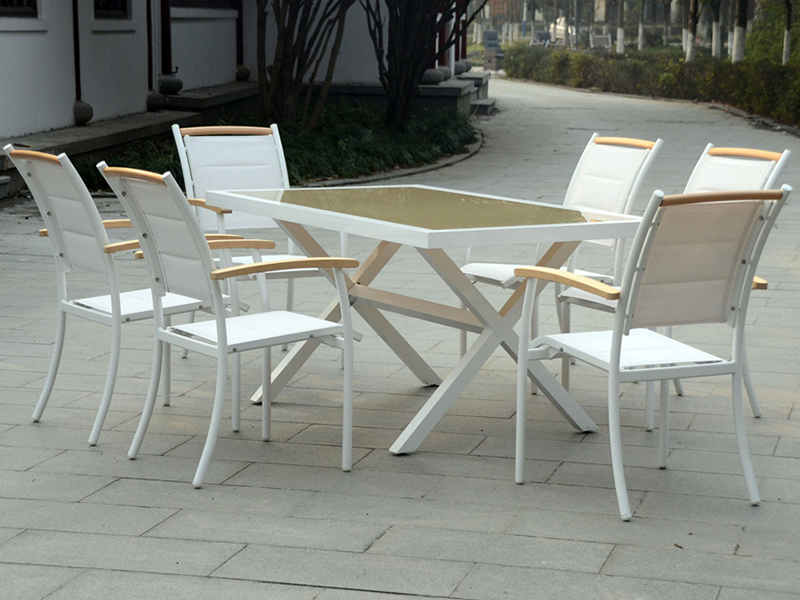 Rectangular 6Seater Table Garden Patio 7pcs Garden Set YQ-023A-2