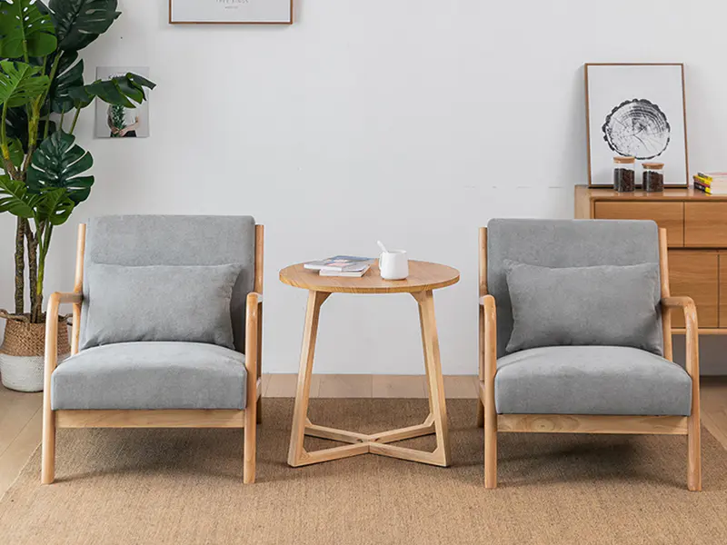 Moderni Leather-sensus sella cum armis lignis, cubiculum exedra, supellectilem tectis YQ-K2001