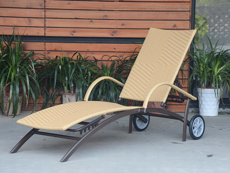 Nullam rattan lascivitis cum duo rotae, aluminium ratattan texit bounge, aluminium Daybed, YQ-RB, 404a